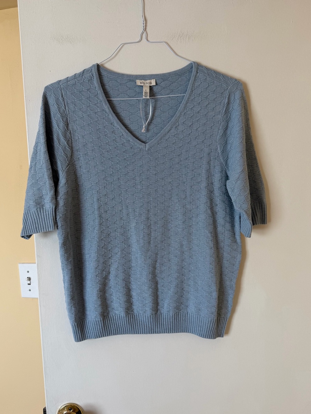 ELLA MOSS short sleeve sweater - size L - EUC - Anthropologie